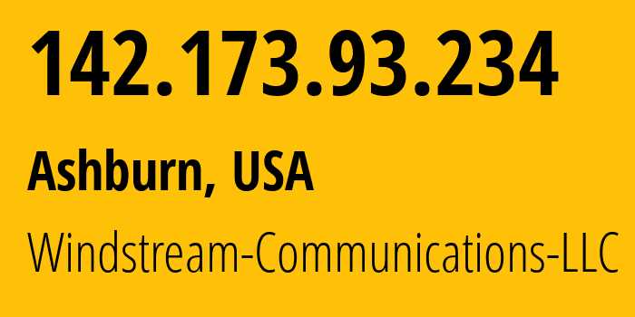 IP-адрес 142.173.93.234 (Ашберн, Вирджиния, США) определить местоположение, координаты на карте, ISP провайдер AS7029 Windstream-Communications-LLC // кто провайдер айпи-адреса 142.173.93.234