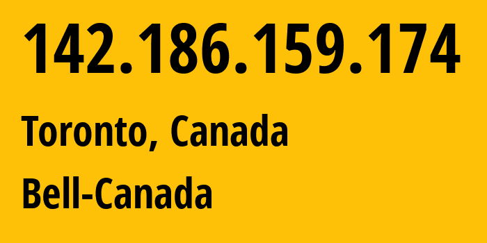 IP-адрес 142.186.159.174 (Торонто, Онтарио, Канада) определить местоположение, координаты на карте, ISP провайдер AS577 Bell-Canada // кто провайдер айпи-адреса 142.186.159.174