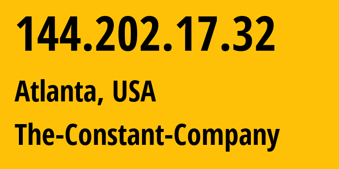 IP-адрес 144.202.17.32 (Атланта, Джорджия, США) определить местоположение, координаты на карте, ISP провайдер AS20473 The-Constant-Company // кто провайдер айпи-адреса 144.202.17.32