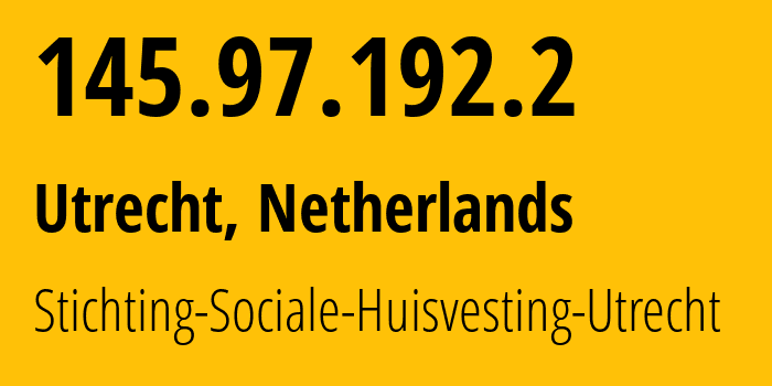 IP-адрес 145.97.192.2 (Утрехт, Утрехт, Нидерланды) определить местоположение, координаты на карте, ISP провайдер AS1103 Stichting-Sociale-Huisvesting-Utrecht // кто провайдер айпи-адреса 145.97.192.2