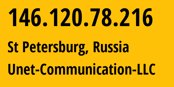 IP address 146.120.78.216 get location, coordinates on map, ISP provider AS42518 Unet-Communication-LLC // who is provider of ip address 146.120.78.216, whose IP address