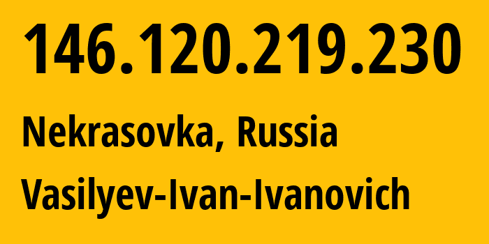 IP address 146.120.219.230 (Nekrasovka, Moscow, Russia) get location, coordinates on map, ISP provider AS39523 Vasilyev-Ivan-Ivanovich // who is provider of ip address 146.120.219.230, whose IP address
