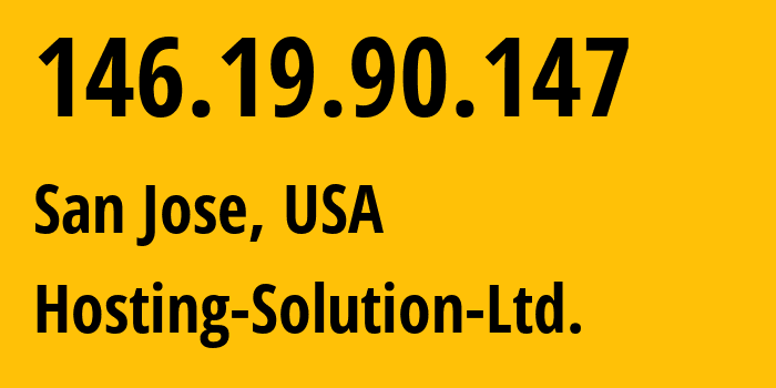 IP-адрес 146.19.90.147 (Санта-Клара, Калифорния, США) определить местоположение, координаты на карте, ISP провайдер AS14576 Hosting-Solution-Ltd. // кто провайдер айпи-адреса 146.19.90.147