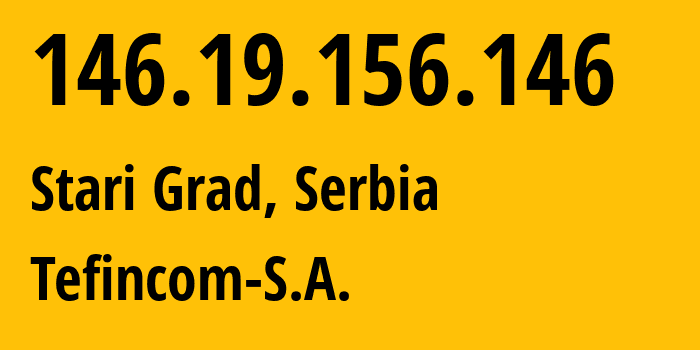 IP-адрес 146.19.156.146 (Стари-Град, Центральная Сербия, Сербия) определить местоположение, координаты на карте, ISP провайдер AS136787 Tefincom-S.A. // кто провайдер айпи-адреса 146.19.156.146