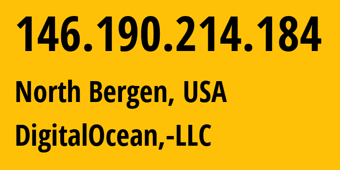 IP address 146.190.214.184 (North Bergen, New Jersey, USA) get location, coordinates on map, ISP provider AS14061 DigitalOcean,-LLC // who is provider of ip address 146.190.214.184, whose IP address