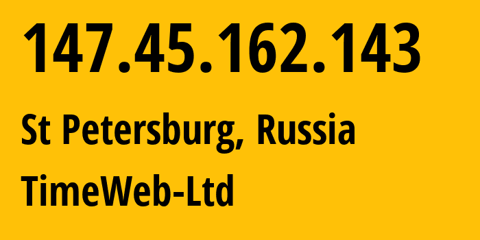 IP address 147.45.162.143 (Amsterdam, North Holland, Netherlands) get location, coordinates on map, ISP provider AS9123 TimeWeb-Ltd. // who is provider of ip address 147.45.162.143, whose IP address