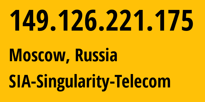 IP address 149.126.221.175 (Fatezh, Kursk Oblast, Russia) get location, coordinates on map, ISP provider AS209372 SIA-Singularity-Telecom // who is provider of ip address 149.126.221.175, whose IP address