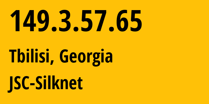 IP address 149.3.57.65 (Tbilisi, Tbilisi, Georgia) get location, coordinates on map, ISP provider AS35805 JSC-Silknet // who is provider of ip address 149.3.57.65, whose IP address