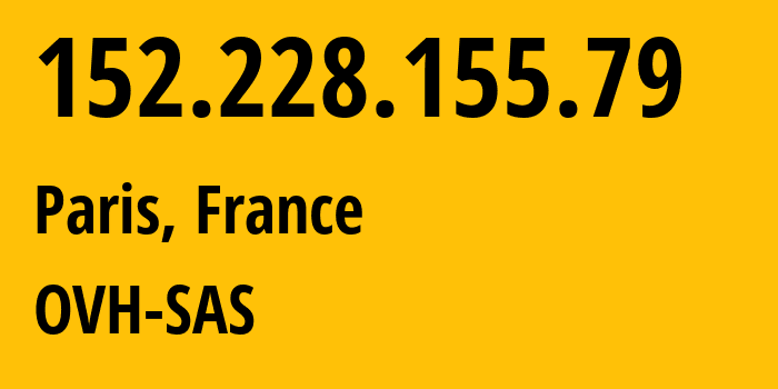 IP-адрес 152.228.155.79 (Рубе, О-де-Франс, Франция) определить местоположение, координаты на карте, ISP провайдер AS16276 OVH-SAS // кто провайдер айпи-адреса 152.228.155.79