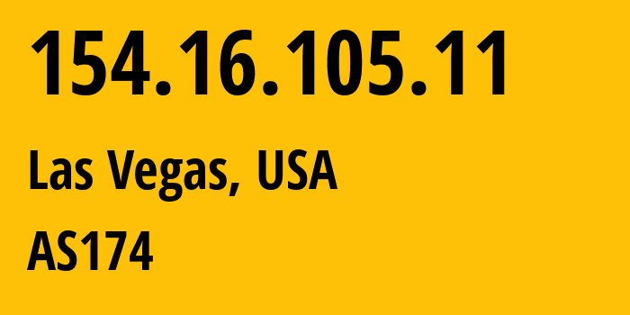 IP-адрес 154.16.105.11 (Лас-Вегас, Невада, США) определить местоположение, координаты на карте, ISP провайдер AS174 AS174 // кто провайдер айпи-адреса 154.16.105.11