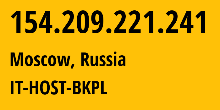 IP-адрес 154.209.221.241 (Москва, Москва, Россия) определить местоположение, координаты на карте, ISP провайдер AS49505 IT-HOST-BKPL // кто провайдер айпи-адреса 154.209.221.241