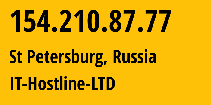 IP-адрес 154.210.87.77 (Санкт-Петербург, Санкт-Петербург, Россия) определить местоположение, координаты на карте, ISP провайдер AS44559 IT-Hostline-LTD // кто провайдер айпи-адреса 154.210.87.77