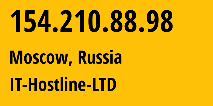 IP-адрес 154.210.88.98 (Санкт-Петербург, Санкт-Петербург, Россия) определить местоположение, координаты на карте, ISP провайдер AS44559 IT-Hostline-LTD // кто провайдер айпи-адреса 154.210.88.98