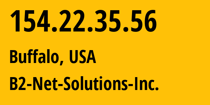IP-адрес 154.22.35.56 (Буффало, Нью-Йорк, США) определить местоположение, координаты на карте, ISP провайдер AS55286 B2-Net-Solutions-Inc. // кто провайдер айпи-адреса 154.22.35.56