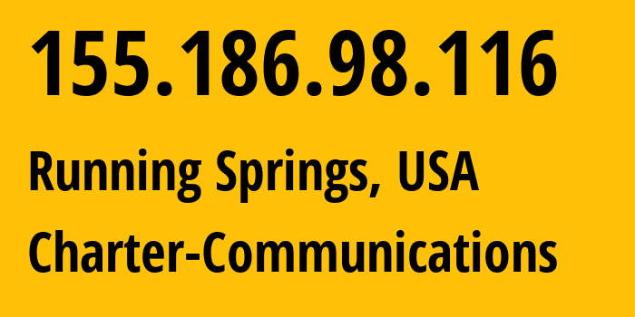 IP address 155.186.98.116 (Hesperia, California, USA) get location, coordinates on map, ISP provider AS20115 Charter-Communications // who is provider of ip address 155.186.98.116, whose IP address