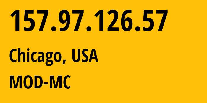 IP address 157.97.126.57 (Chicago, Illinois, USA) get location, coordinates on map, ISP provider AS54103 MOD-MC // who is provider of ip address 157.97.126.57, whose IP address