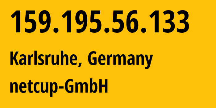 IP-адрес 159.195.56.133 (Нюрнберг, Бавария, Германия) определить местоположение, координаты на карте, ISP провайдер AS197540 netcup-GmbH // кто провайдер айпи-адреса 159.195.56.133