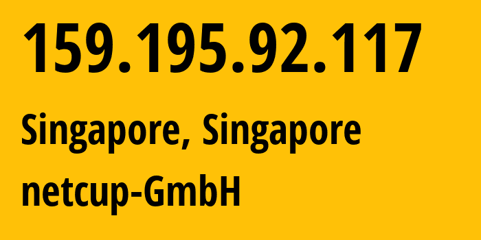 IP-адрес 159.195.92.117 (Сингапур, North West, Сингапур) определить местоположение, координаты на карте, ISP провайдер AS214996 netcup-GmbH // кто провайдер айпи-адреса 159.195.92.117