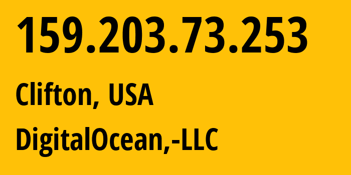 IP-адрес 159.203.73.253 (Клифтон, Нью-Джерси, США) определить местоположение, координаты на карте, ISP провайдер AS14061 DigitalOcean,-LLC // кто провайдер айпи-адреса 159.203.73.253