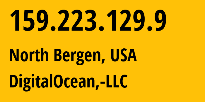 IP-адрес 159.223.129.9 (North Bergen, Нью-Джерси, США) определить местоположение, координаты на карте, ISP провайдер AS14061 DigitalOcean,-LLC // кто провайдер айпи-адреса 159.223.129.9