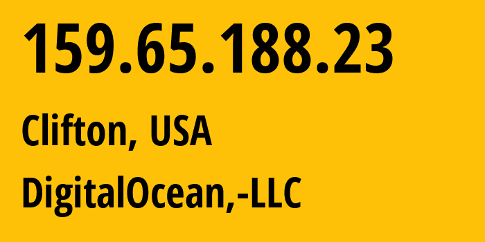 IP-адрес 159.65.188.23 (Клифтон, Нью-Джерси, США) определить местоположение, координаты на карте, ISP провайдер AS14061 DigitalOcean,-LLC // кто провайдер айпи-адреса 159.65.188.23