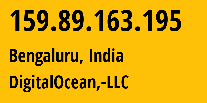 IP-адрес 159.89.163.195 (Бангалор, Карнатака, Индия) определить местоположение, координаты на карте, ISP провайдер AS14061 DigitalOcean,-LLC // кто провайдер айпи-адреса 159.89.163.195
