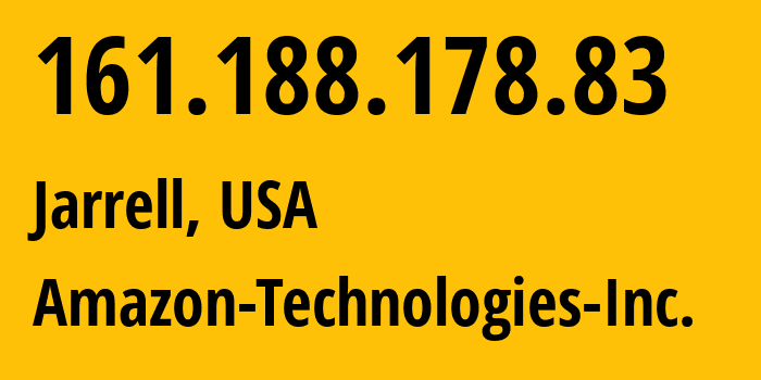 IP-адрес 161.188.178.83 (Канзас-Сити, Миссури, США) определить местоположение, координаты на карте, ISP провайдер AS16509 Amazon-Technologies-Inc. // кто провайдер айпи-адреса 161.188.178.83