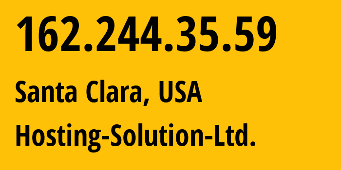 IP-адрес 162.244.35.59 (Санта-Клара, Калифорния, США) определить местоположение, координаты на карте, ISP провайдер AS14576 Hosting-Solution-Ltd. // кто провайдер айпи-адреса 162.244.35.59