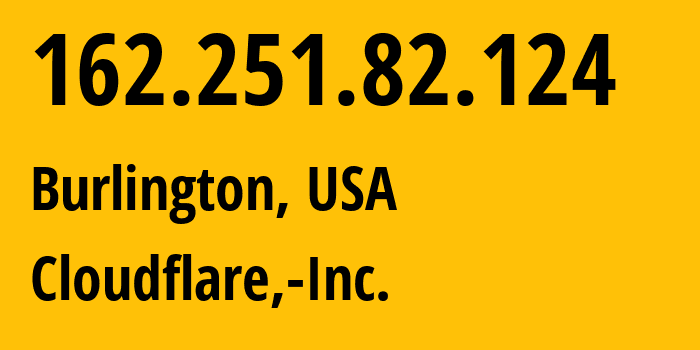 IP address 162.251.82.124 (Burlington, Massachusetts, USA) get location, coordinates on map, ISP provider AS13335 Cloudflare,-Inc. // who is provider of ip address 162.251.82.124, whose IP address