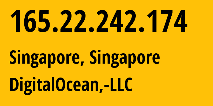 IP-адрес 165.22.242.174 (Сингапур, South West, Сингапур) определить местоположение, координаты на карте, ISP провайдер AS14061 DigitalOcean,-LLC // кто провайдер айпи-адреса 165.22.242.174