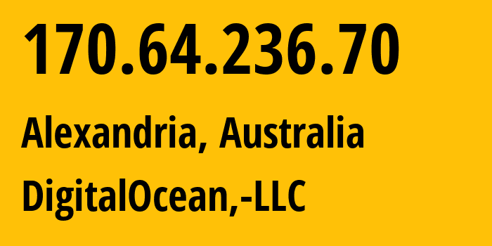 IP address 170.64.236.70 (Alexandria, New South Wales, Australia) get location, coordinates on map, ISP provider AS14061 DigitalOcean,-LLC // who is provider of ip address 170.64.236.70, whose IP address