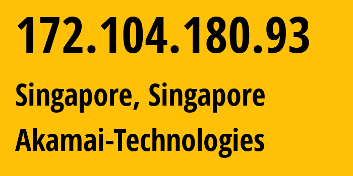 IP address 172.104.180.93 (Singapore, North West, Singapore) get location, coordinates on map, ISP provider AS63949 Akamai-Technologies // who is provider of ip address 172.104.180.93, whose IP address