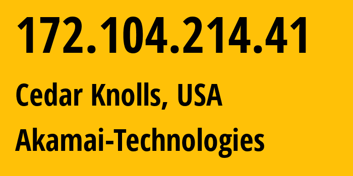 IP address 172.104.214.41 (Cedar Knolls, New Jersey, USA) get location, coordinates on map, ISP provider AS63949 Akamai-Technologies // who is provider of ip address 172.104.214.41, whose IP address