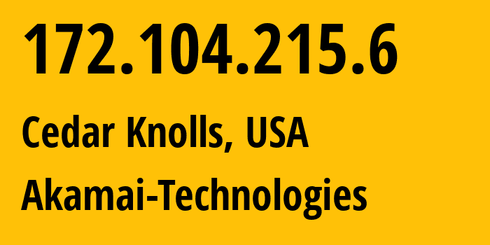 IP address 172.104.215.6 (Cedar Knolls, New Jersey, USA) get location, coordinates on map, ISP provider AS63949 Akamai-Technologies // who is provider of ip address 172.104.215.6, whose IP address