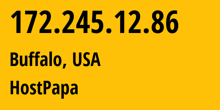 IP-адрес 172.245.12.86 (Буффало, Нью-Йорк, США) определить местоположение, координаты на карте, ISP провайдер AS36352 ColoCrossing // кто провайдер айпи-адреса 172.245.12.86