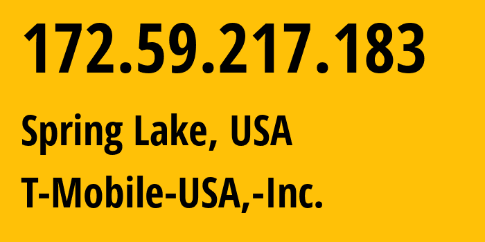 IP address 172.59.217.183 (Spring Lake, North Carolina, USA) get location, coordinates on map, ISP provider AS21928 T-Mobile-USA,-Inc. // who is provider of ip address 172.59.217.183, whose IP address