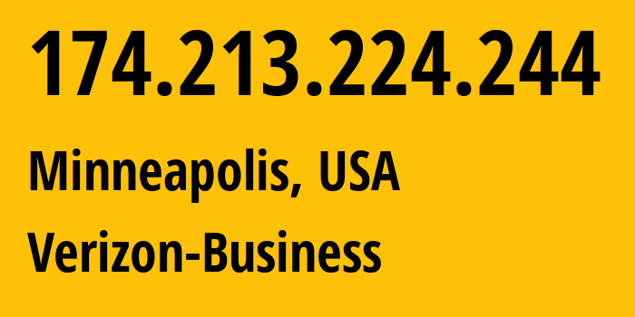 IP-адрес 174.213.224.244 (Миннеаполис, Миннесота, США) определить местоположение, координаты на карте, ISP провайдер AS6167 Verizon-Business // кто провайдер айпи-адреса 174.213.224.244