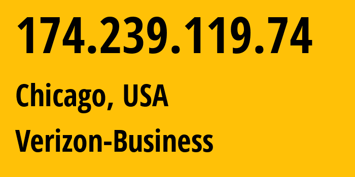 IP-адрес 174.239.119.74 (Чикаго, Иллинойс, США) определить местоположение, координаты на карте, ISP провайдер AS6167 Verizon-Business // кто провайдер айпи-адреса 174.239.119.74