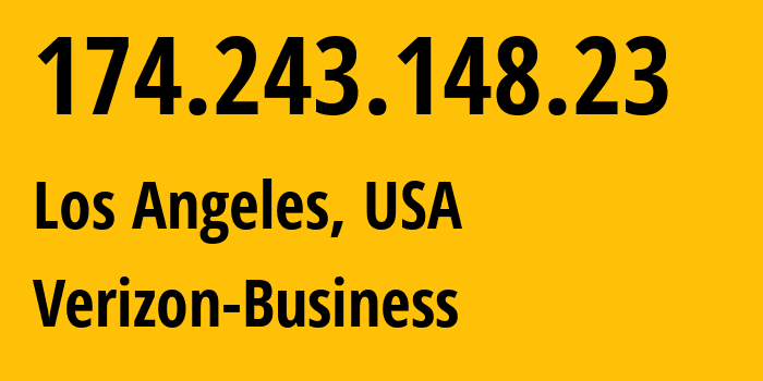 IP address 174.243.148.23 (Los Angeles, California, USA) get location, coordinates on map, ISP provider AS6167 Verizon-Business // who is provider of ip address 174.243.148.23, whose IP address