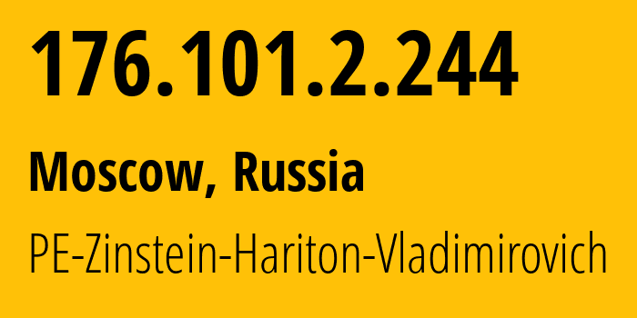 IP-адрес 176.101.2.244 (Москва, Москва, Россия) определить местоположение, координаты на карте, ISP провайдер AS43936 PE-Zinstein-Hariton-Vladimirovich // кто провайдер айпи-адреса 176.101.2.244