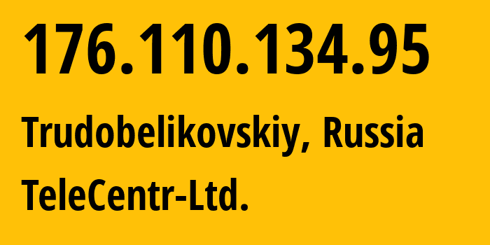 IP address 176.110.134.95 get location, coordinates on map, ISP provider AS57871 TeleCentr-Ltd. // who is provider of ip address 176.110.134.95, whose IP address