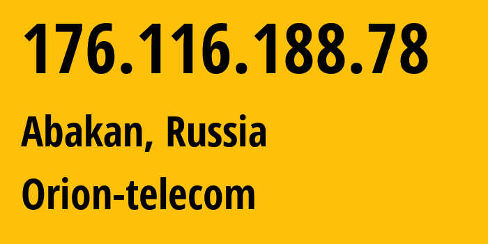 IP address 176.116.188.78 get location, coordinates on map, ISP provider AS50427 Orion-telecom // who is provider of ip address 176.116.188.78, whose IP address