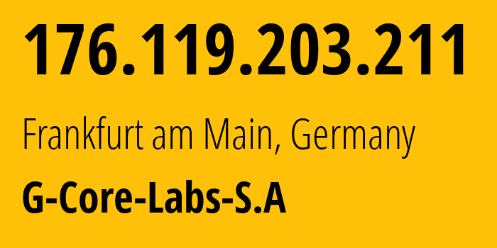 IP-адрес 176.119.203.211 (Франкфурт, Гессен, Германия) определить местоположение, координаты на карте, ISP провайдер AS199524 G-Core-Labs-S.A // кто провайдер айпи-адреса 176.119.203.211