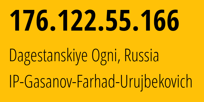 IP address 176.122.55.166 (Dagestanskiye Ogni, Dagestan, Russia) get location, coordinates on map, ISP provider AS199008 IP-Gasanov-Farhad-Urujbekovich // who is provider of ip address 176.122.55.166, whose IP address