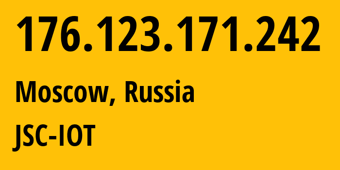 IP address 176.123.171.242 (Moscow, Moscow, Russia) get location, coordinates on map, ISP provider AS29182 JSC-IOT // who is provider of ip address 176.123.171.242, whose IP address