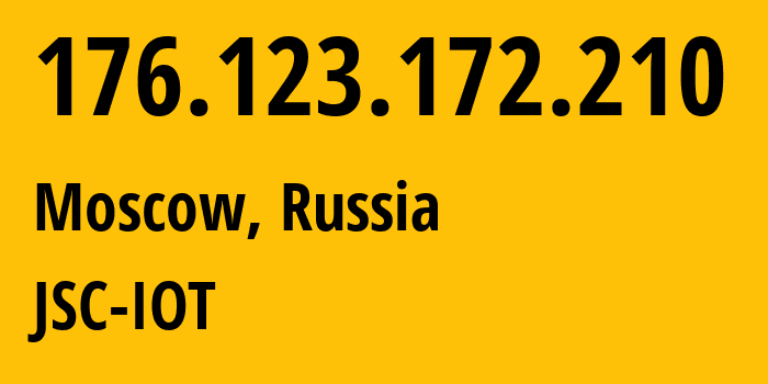 IP address 176.123.172.210 (Moscow, Moscow, Russia) get location, coordinates on map, ISP provider AS29182 JSC-IOT // who is provider of ip address 176.123.172.210, whose IP address