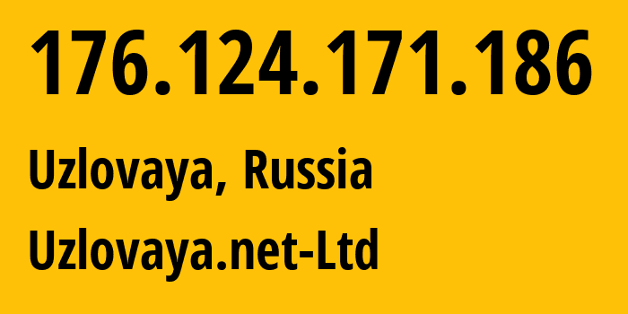 IP address 176.124.171.186 (Uzlovaya, Tula Oblast, Russia) get location, coordinates on map, ISP provider AS49811 Uzlovaya.net-Ltd // who is provider of ip address 176.124.171.186, whose IP address