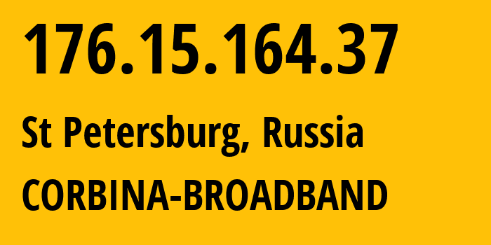 IP address 176.15.164.37 (Moscow, Moscow, Russia) get location, coordinates on map, ISP provider AS16345 CORBINA-BROADBAND // who is provider of ip address 176.15.164.37, whose IP address