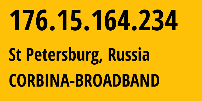 IP address 176.15.164.234 get location, coordinates on map, ISP provider AS16345 CORBINA-BROADBAND // who is provider of ip address 176.15.164.234, whose IP address