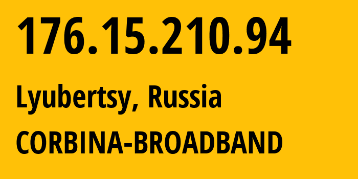 IP address 176.15.210.94 (Stavropol, Stavropol Kray, Russia) get location, coordinates on map, ISP provider AS16345 CORBINA-BROADBAND // who is provider of ip address 176.15.210.94, whose IP address